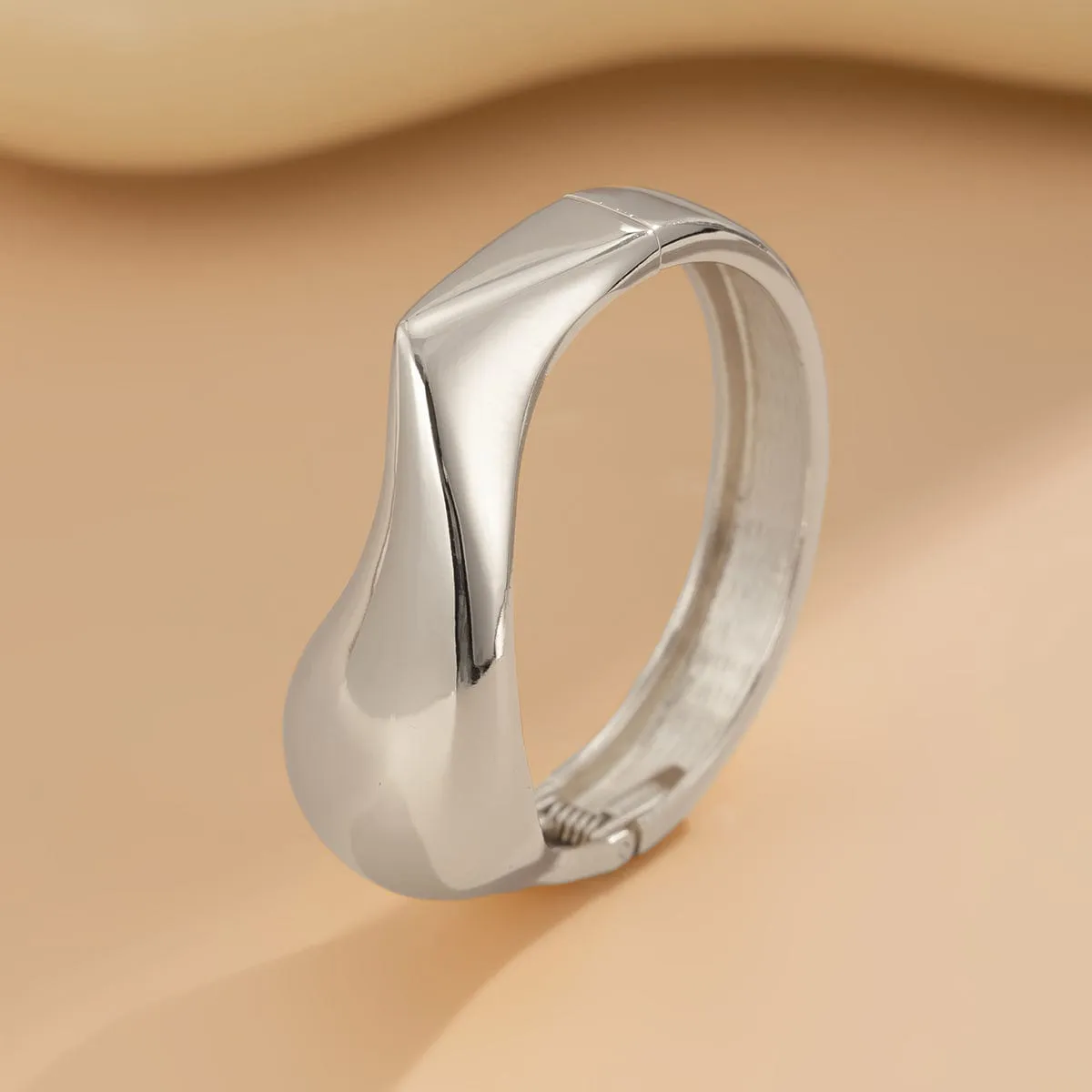 Abstract Liquid Flow Water Glossy Bangle Bracelet