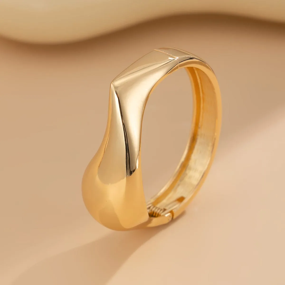 Abstract Liquid Flow Water Glossy Bangle Bracelet
