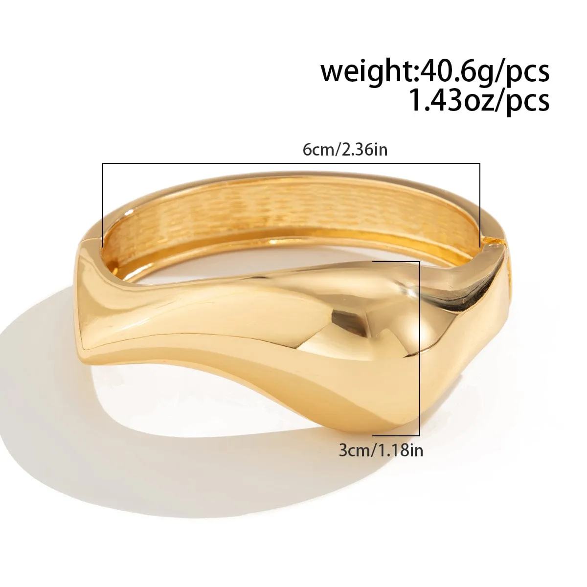 Abstract Liquid Flow Water Glossy Bangle Bracelet