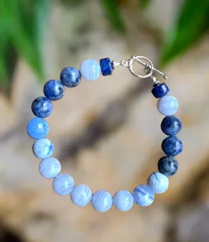 Addie Dumotierite and Blue Lace Agate Bracelet