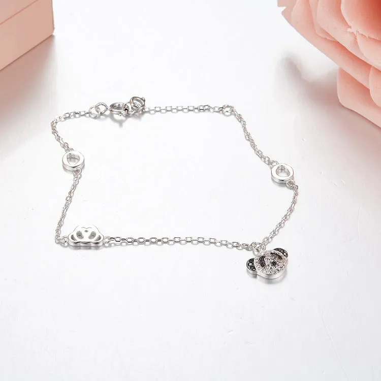 Adorable Panda Diamond Accent Chain Bracelet