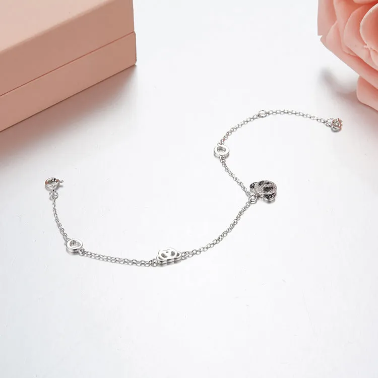 Adorable Panda Diamond Accent Chain Bracelet