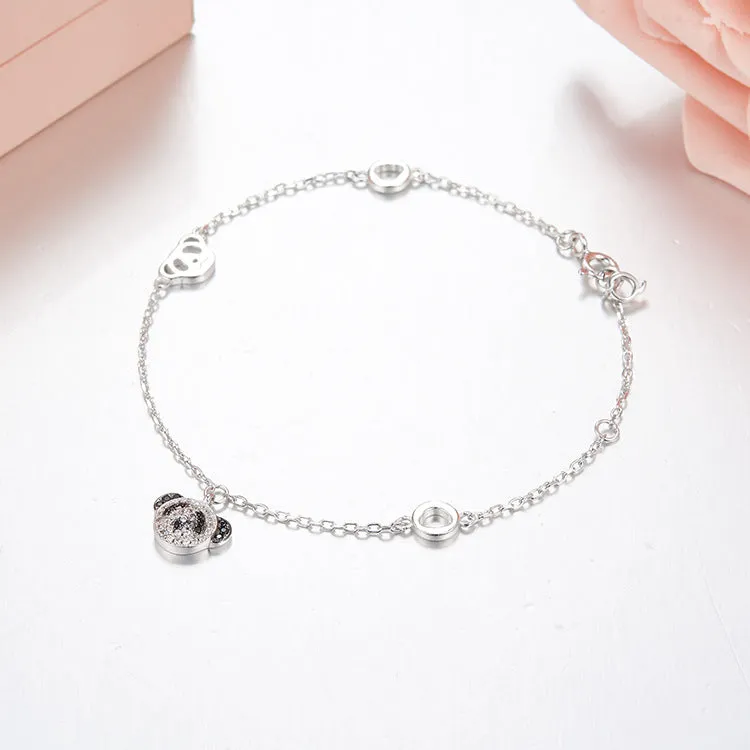 Adorable Panda Diamond Accent Chain Bracelet
