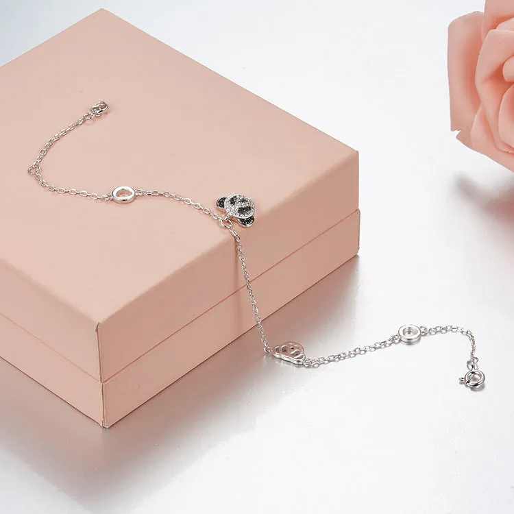 Adorable Panda Diamond Accent Chain Bracelet