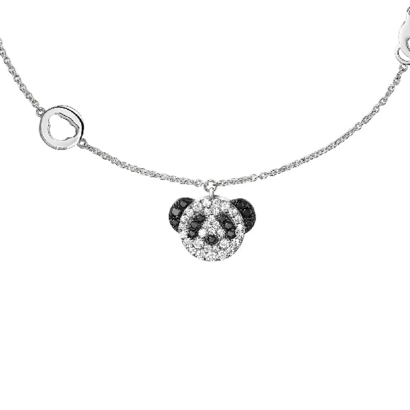 Adorable Panda Diamond Accent Chain Bracelet