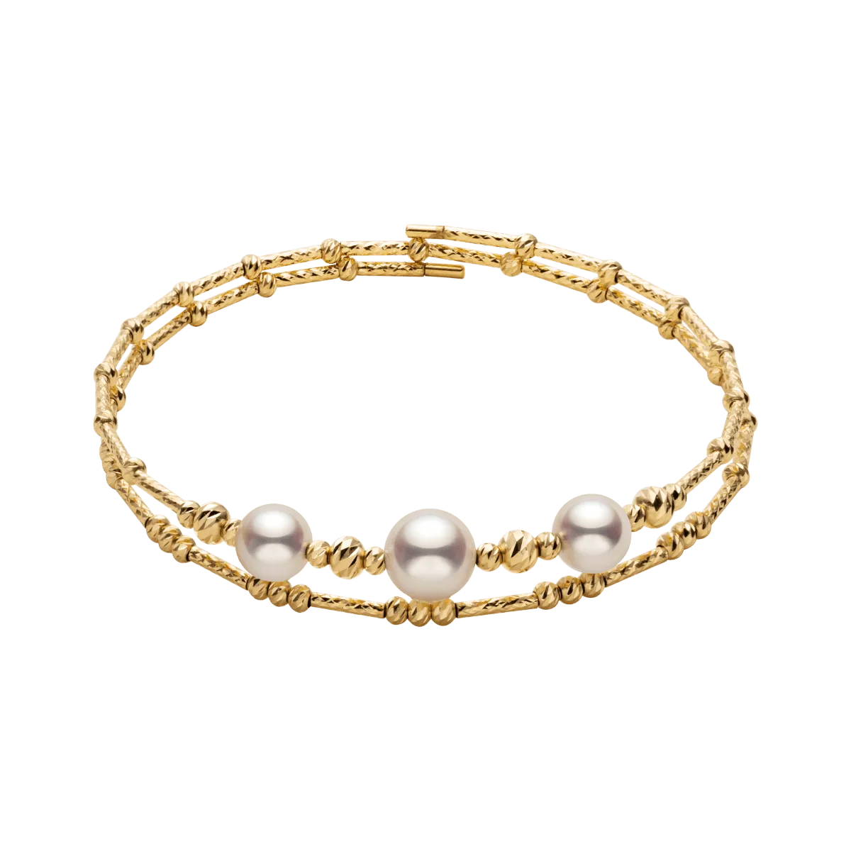 Akoya 18K Gold Double-layer Elastic Wristband Bracelet