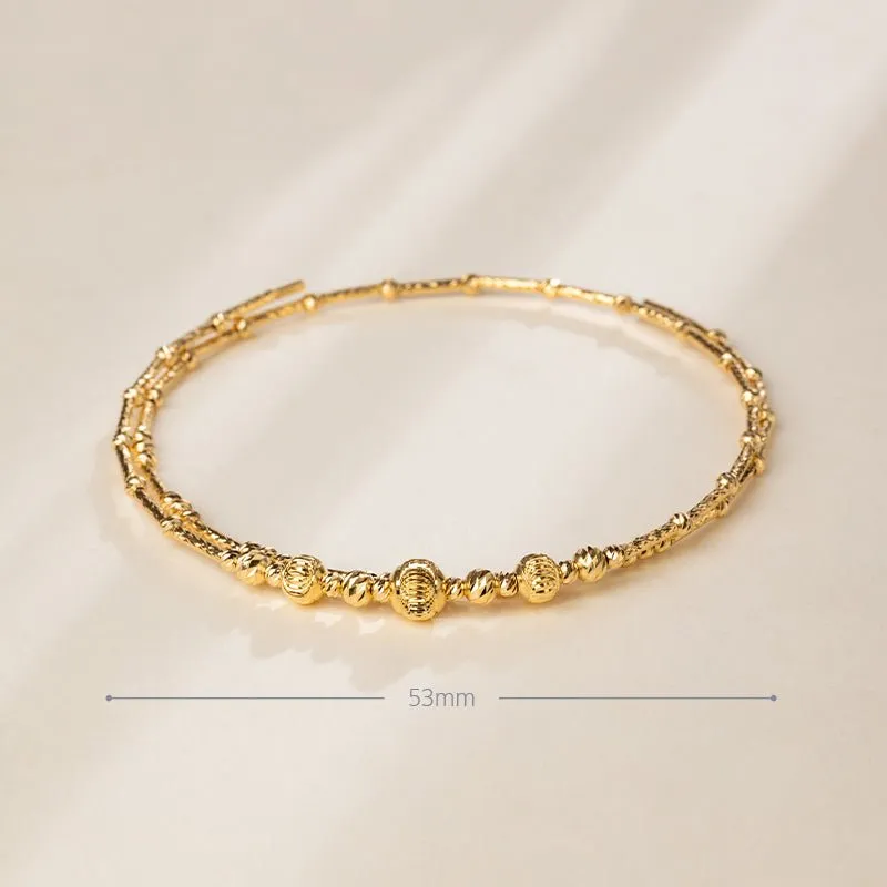 Akoya 18K Gold Double-layer Elastic Wristband Bracelet