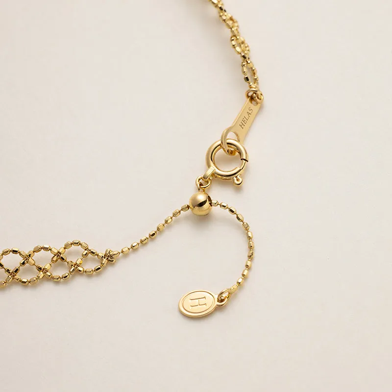 Akoya Pearl 18K Gold Woven Beaded Chain Bracelet
