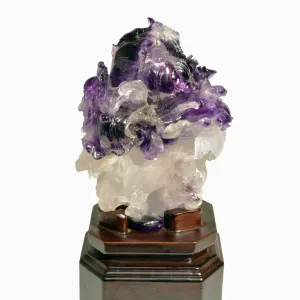 Amethyst 12 inch 6.35 lbs Natural Crystal Iris Gemstone Carving on Custom Wooden Base - China