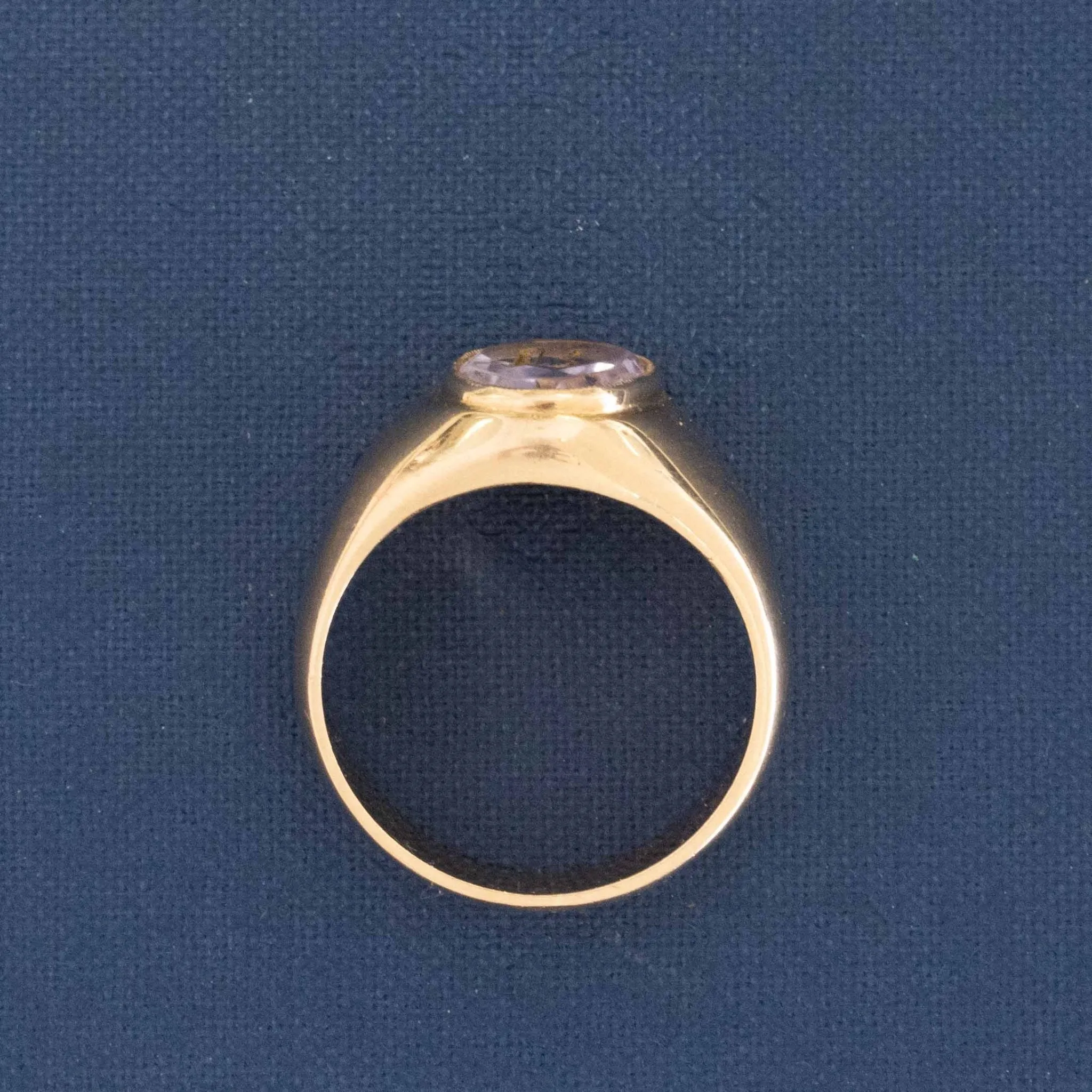 Antique Carved Amethyst R Signet Ring