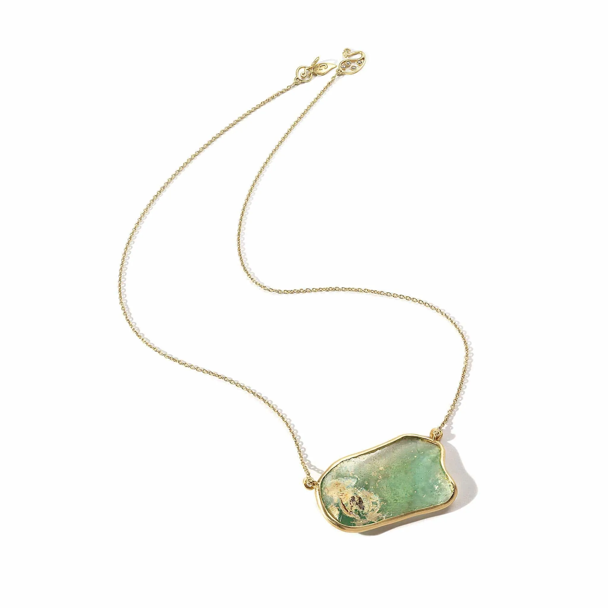 Antiquity 20K Carved Roman Glass Pendant Necklace