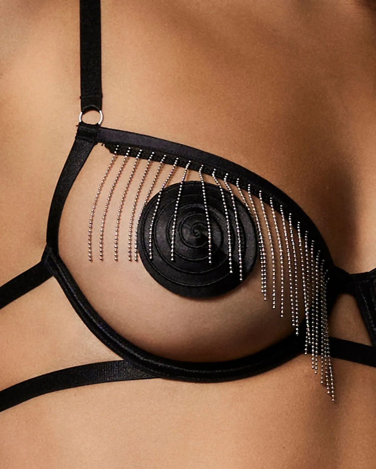 Antoinette Open Wired Bra Black/Silver