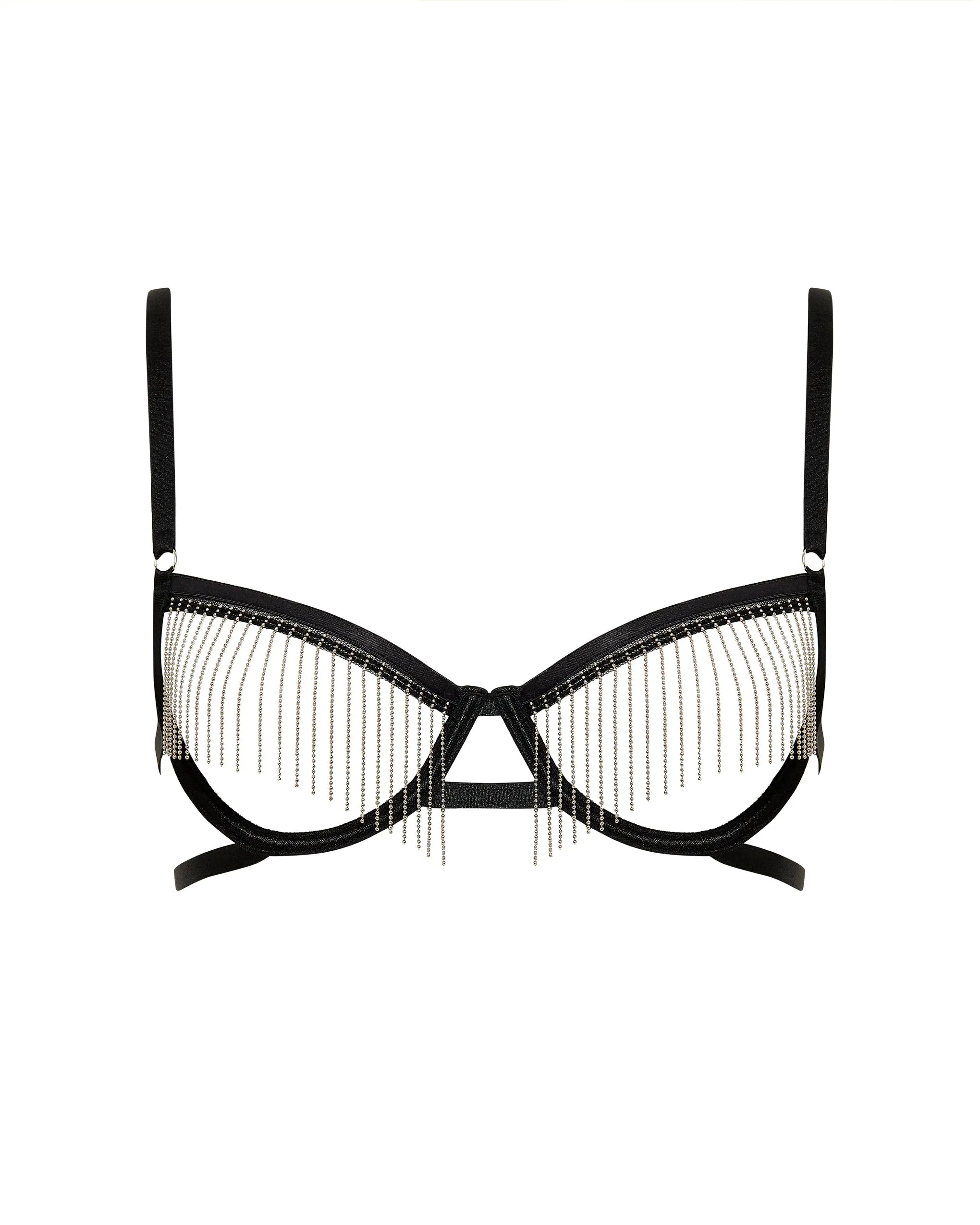 Antoinette Open Wired Bra Black/Silver