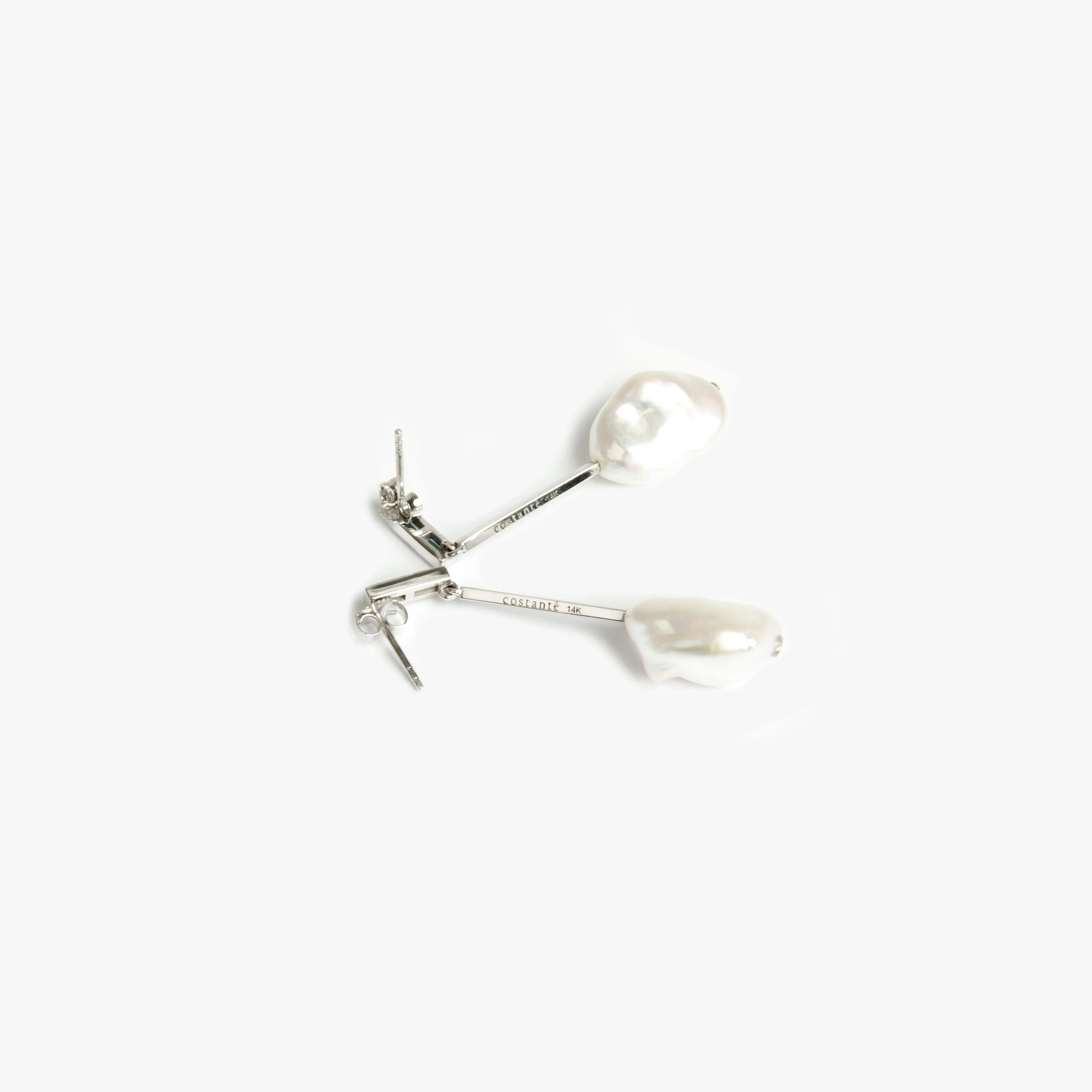 Aqua Keshi Pearl Earrings