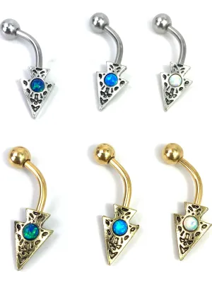 Arrow with small Gem , Belly Piercing SKU #NBR031