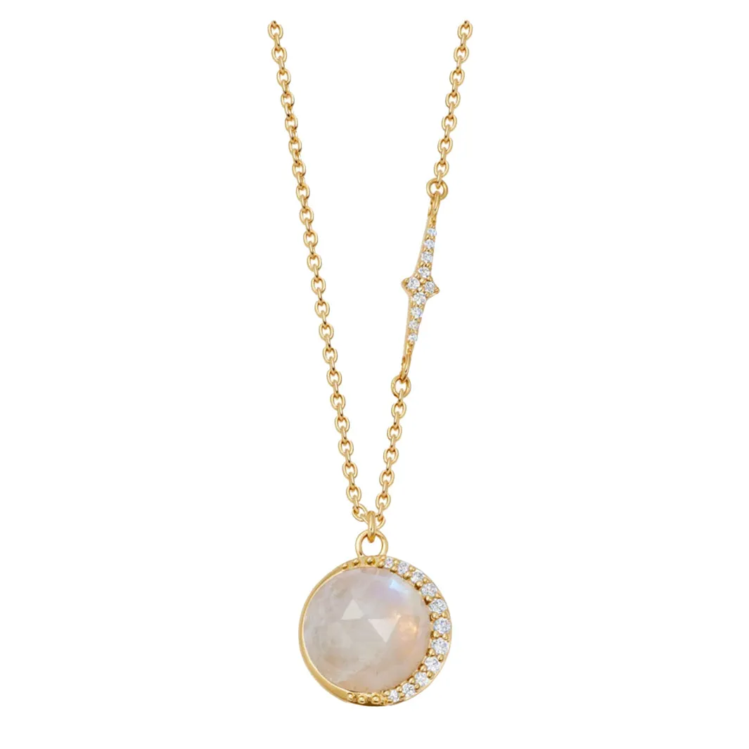 Astley Clarke Gold Large Luna Moonstone Pendant