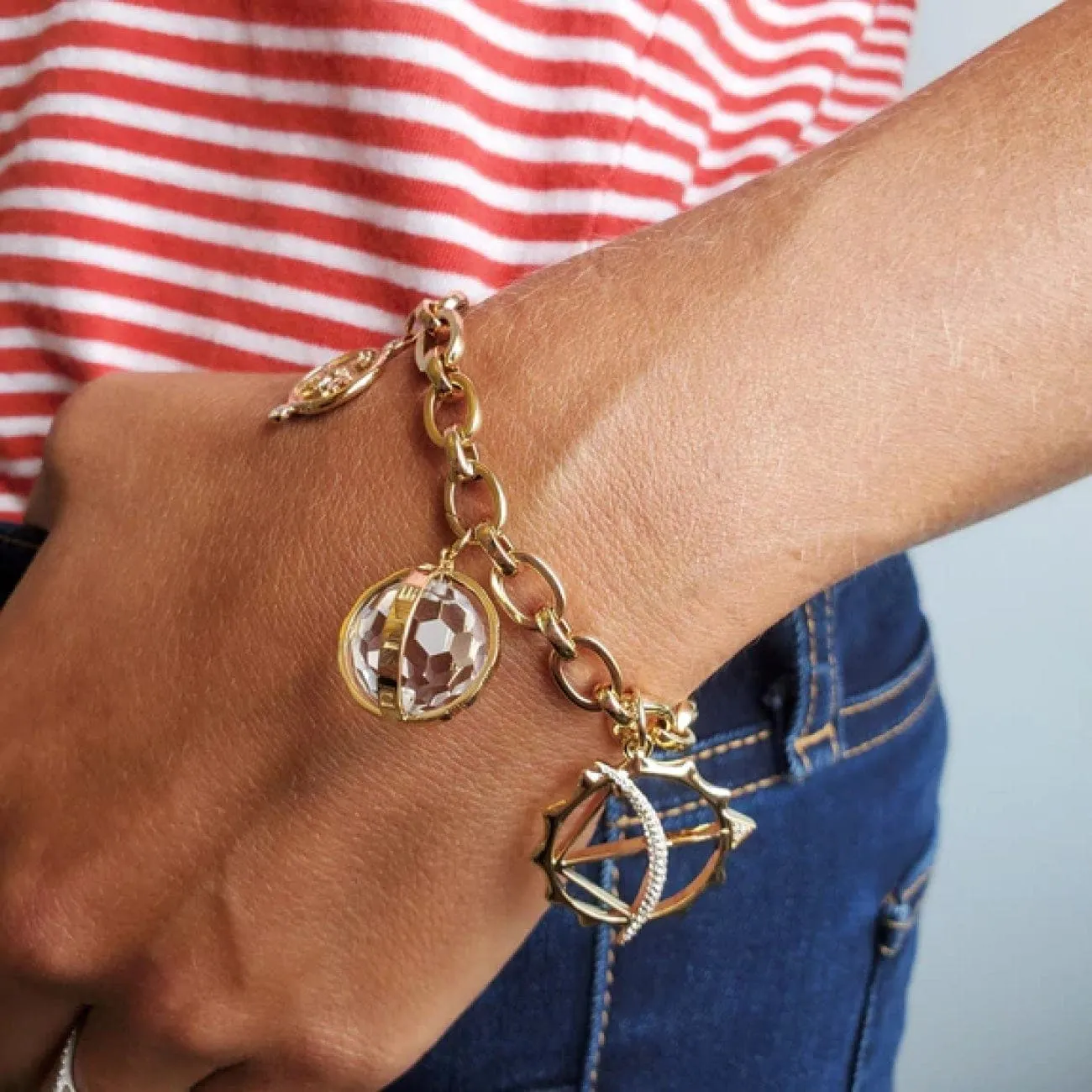 Audrey 18K Yellow Gold Link Charm Bracelet