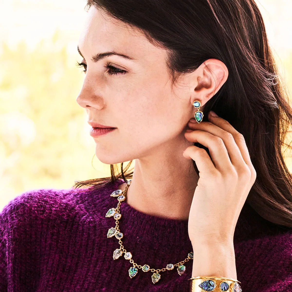 Aurora Small Drop Post Earrings - Abalone
