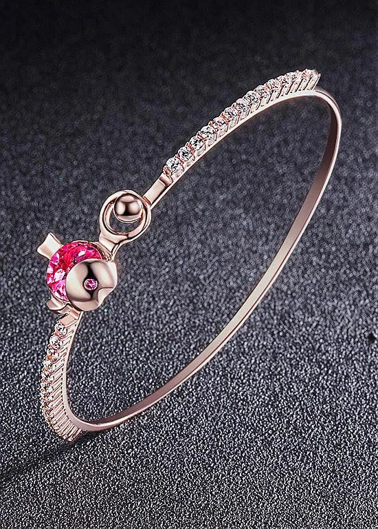 Austria Crystal 925 Sterling Silver Bangle