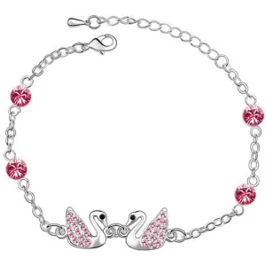 Austrian Crystal Swan Queens Charm Anklet