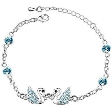 Austrian Crystal Swan Queens Charm Anklet