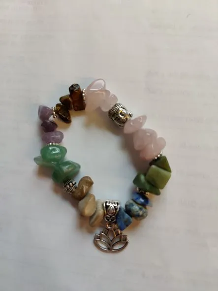 B #150 Chakra 7 Stone  Bracelet.