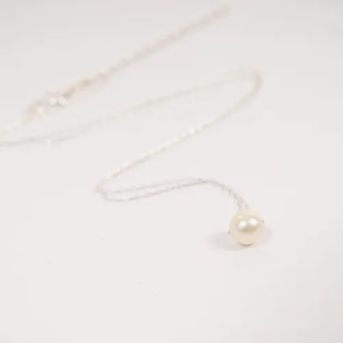 Barely There Gems Pearl Sterling Silver Necklace