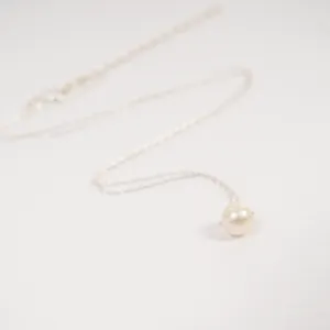 Barely There Gems Pearl Sterling Silver Necklace