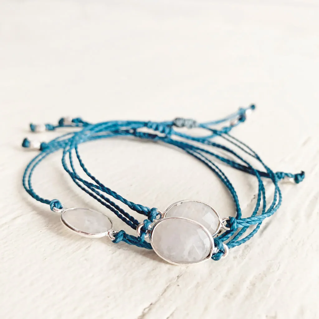 beach break moonstone // adjustable cord surf beach bracelet
