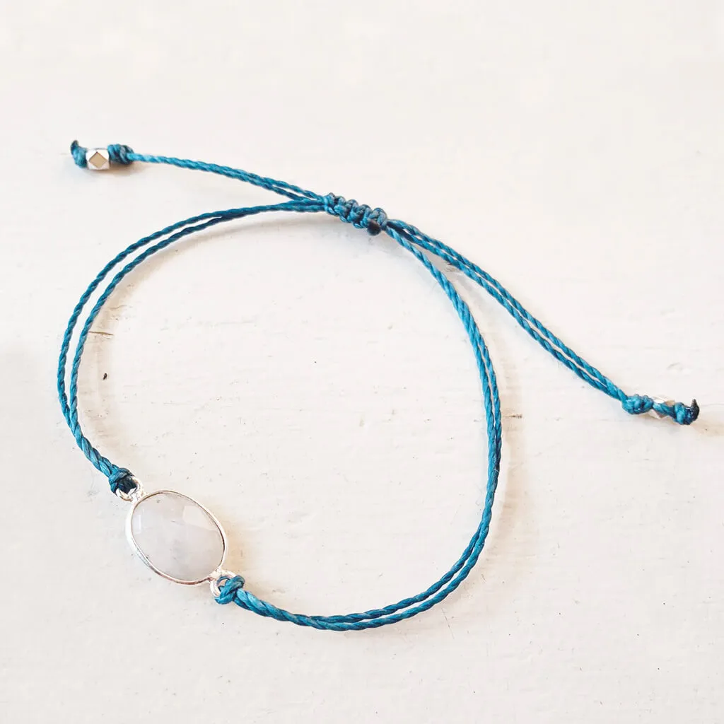 beach break moonstone // adjustable cord surf beach bracelet