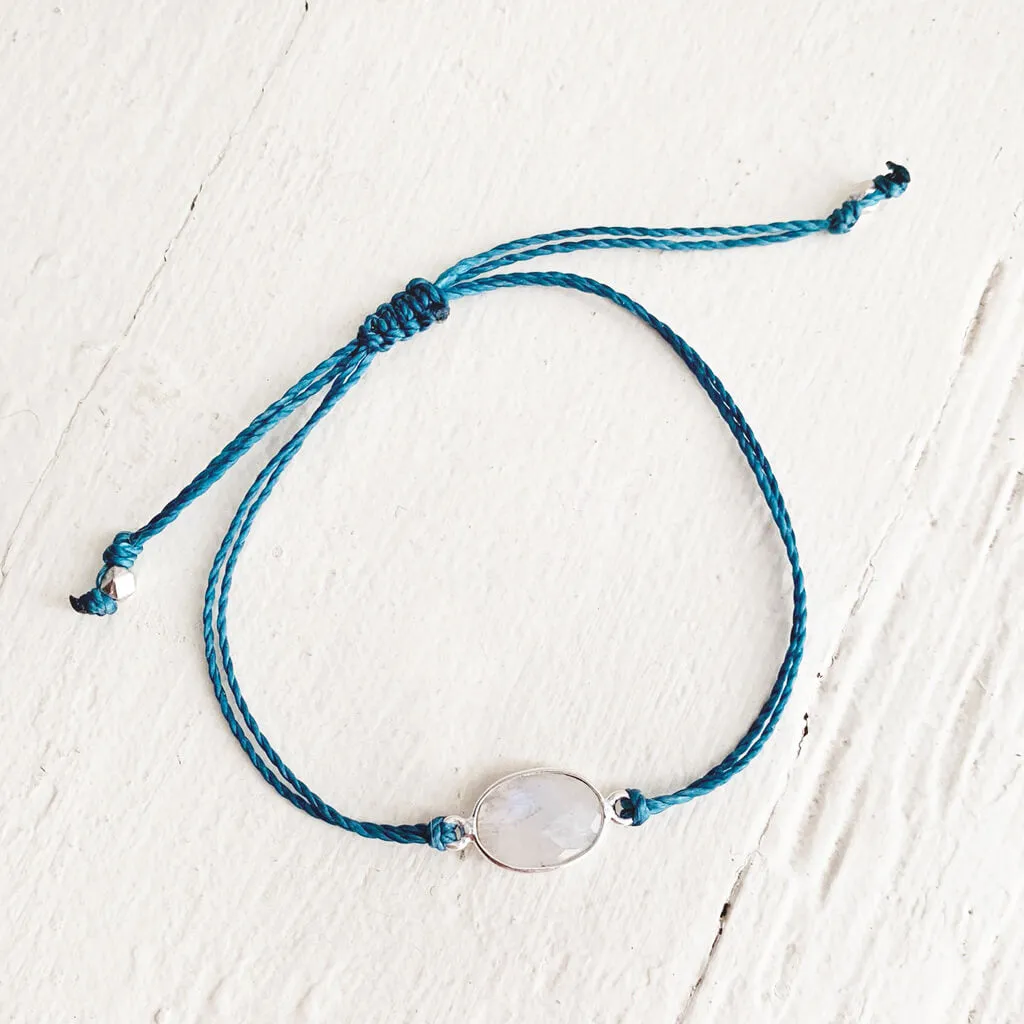 beach break moonstone // adjustable cord surf beach bracelet