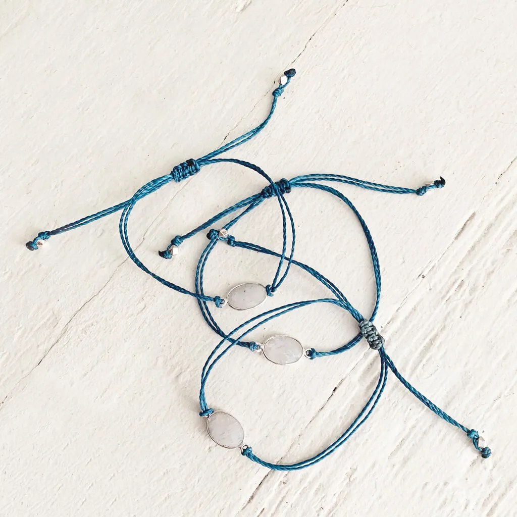 beach break moonstone // adjustable cord surf beach bracelet