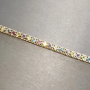 Ben Garelick Estate 14K Yellow Gold Multi-Gemstone Bracelet – A Vibrant Expression of Elegance
