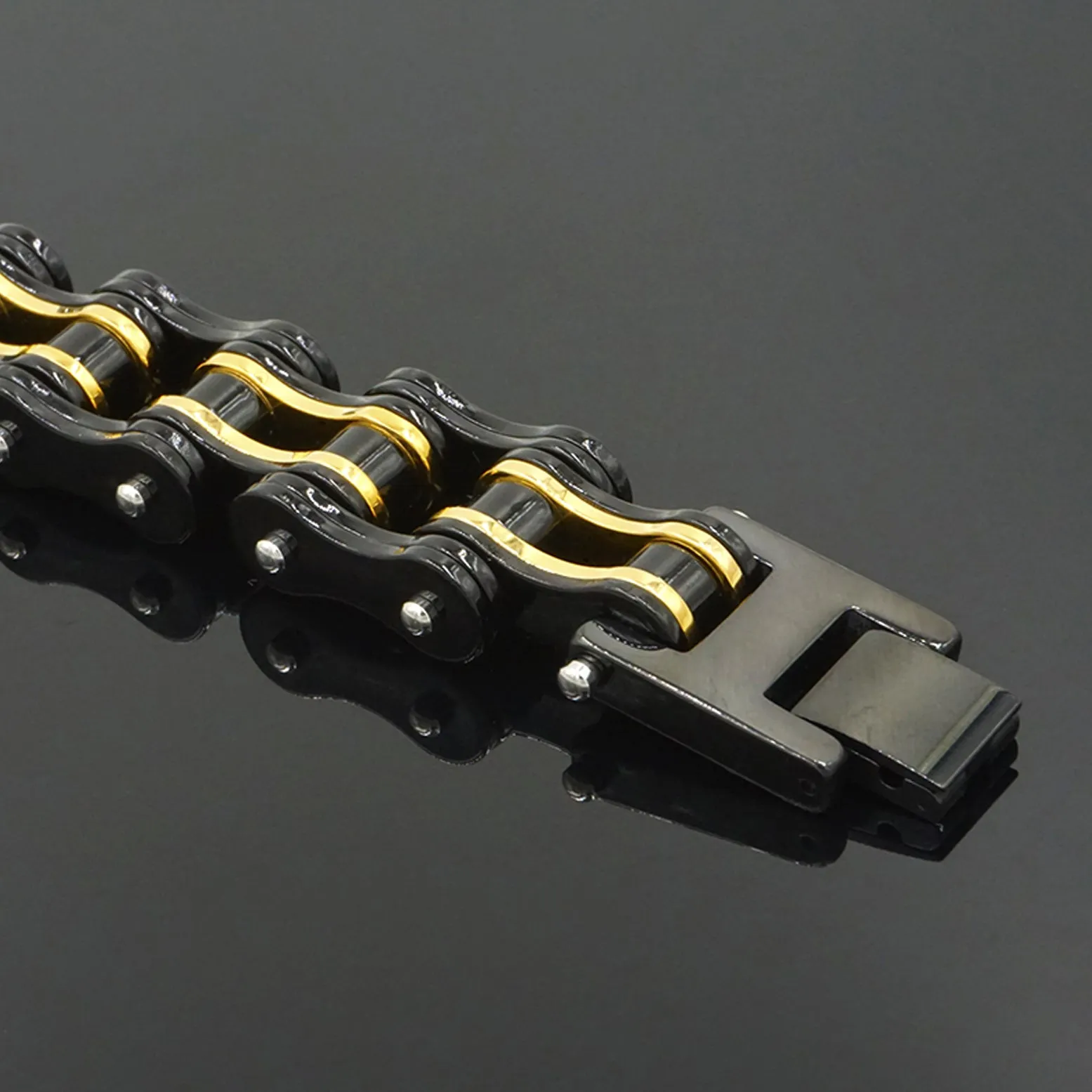Biker Proud™ Chain Bracelet • Gold Silver Black Red or Blue