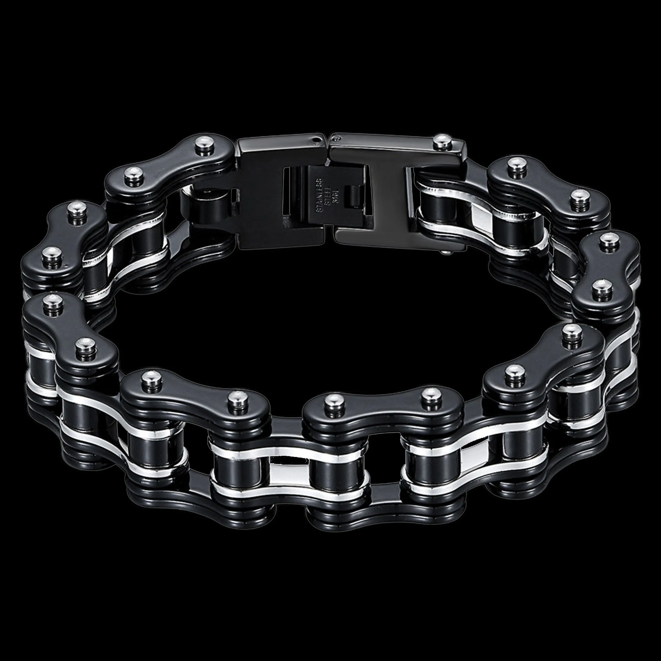 Biker Proud™ Chain Bracelet • Gold Silver Black Red or Blue