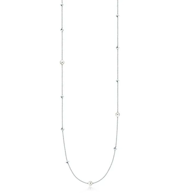 Birks Silver Rock and Pearl Necklace