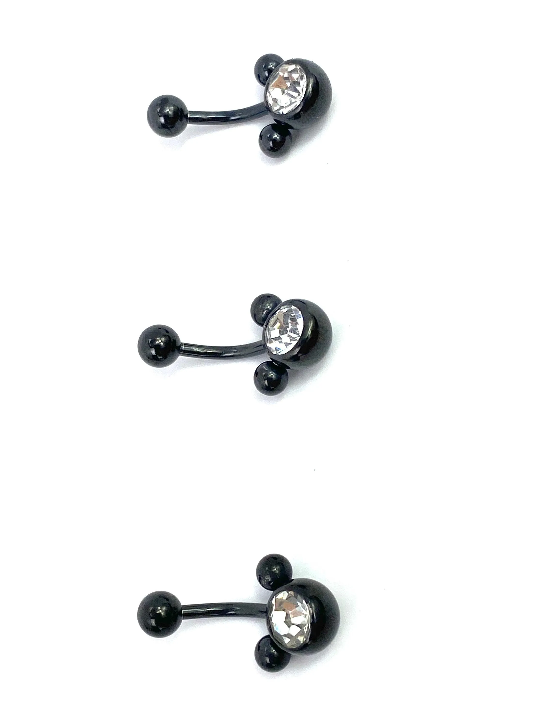 Black Mickey Mouse Belly Ring w/ Gem  SKU#NBR001-2