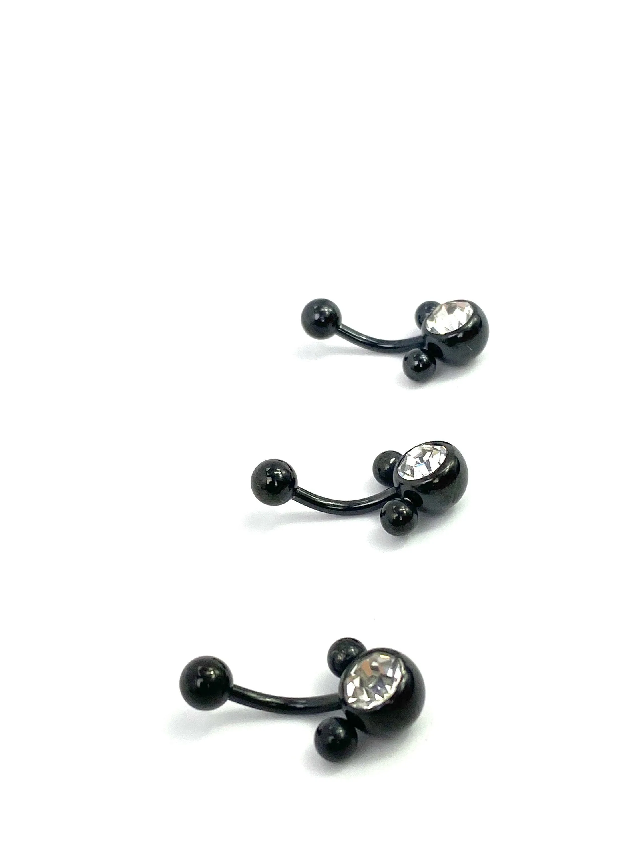 Black Mickey Mouse Belly Ring w/ Gem  SKU#NBR001-2