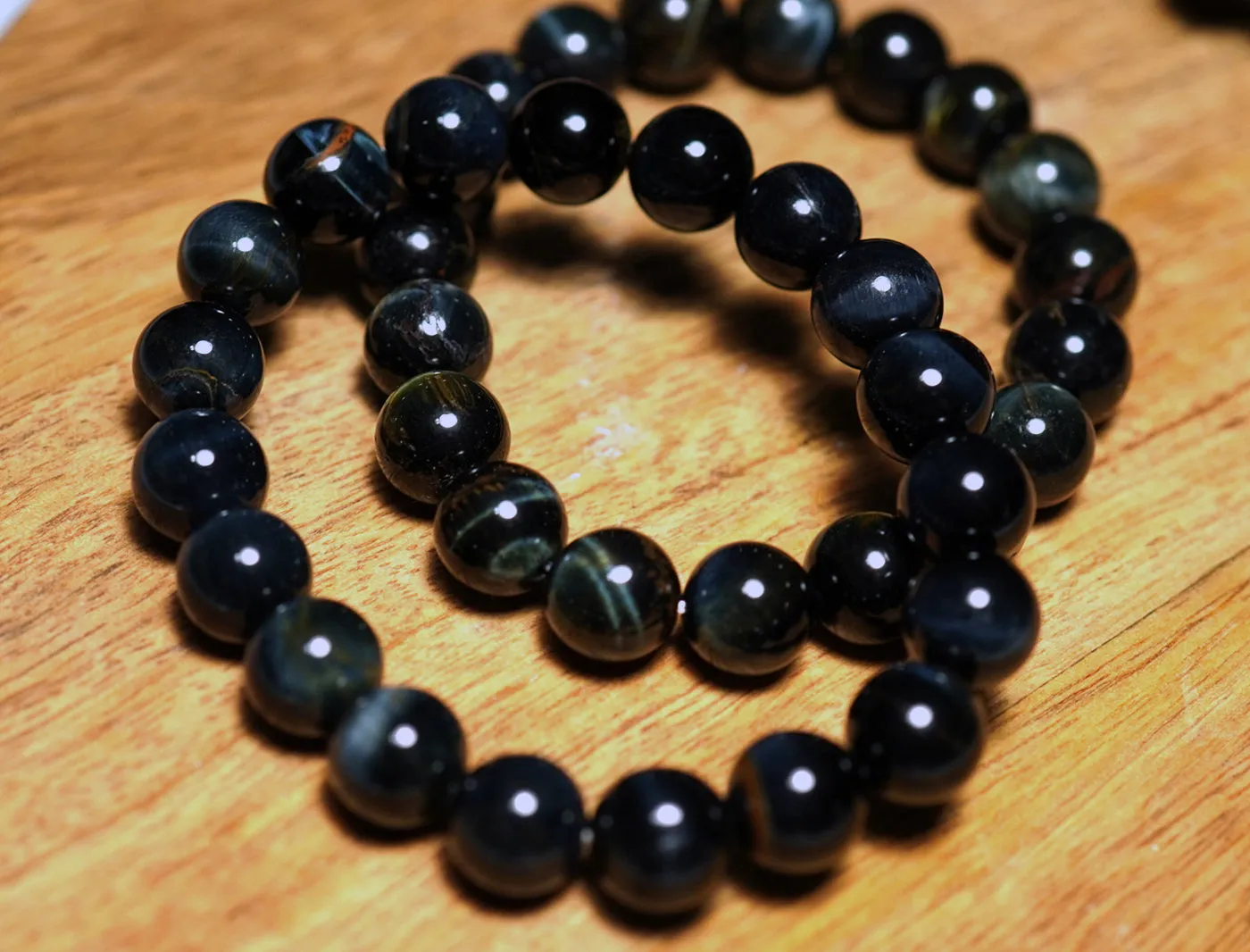 Blue Tigers Eye Bracelet 10mm