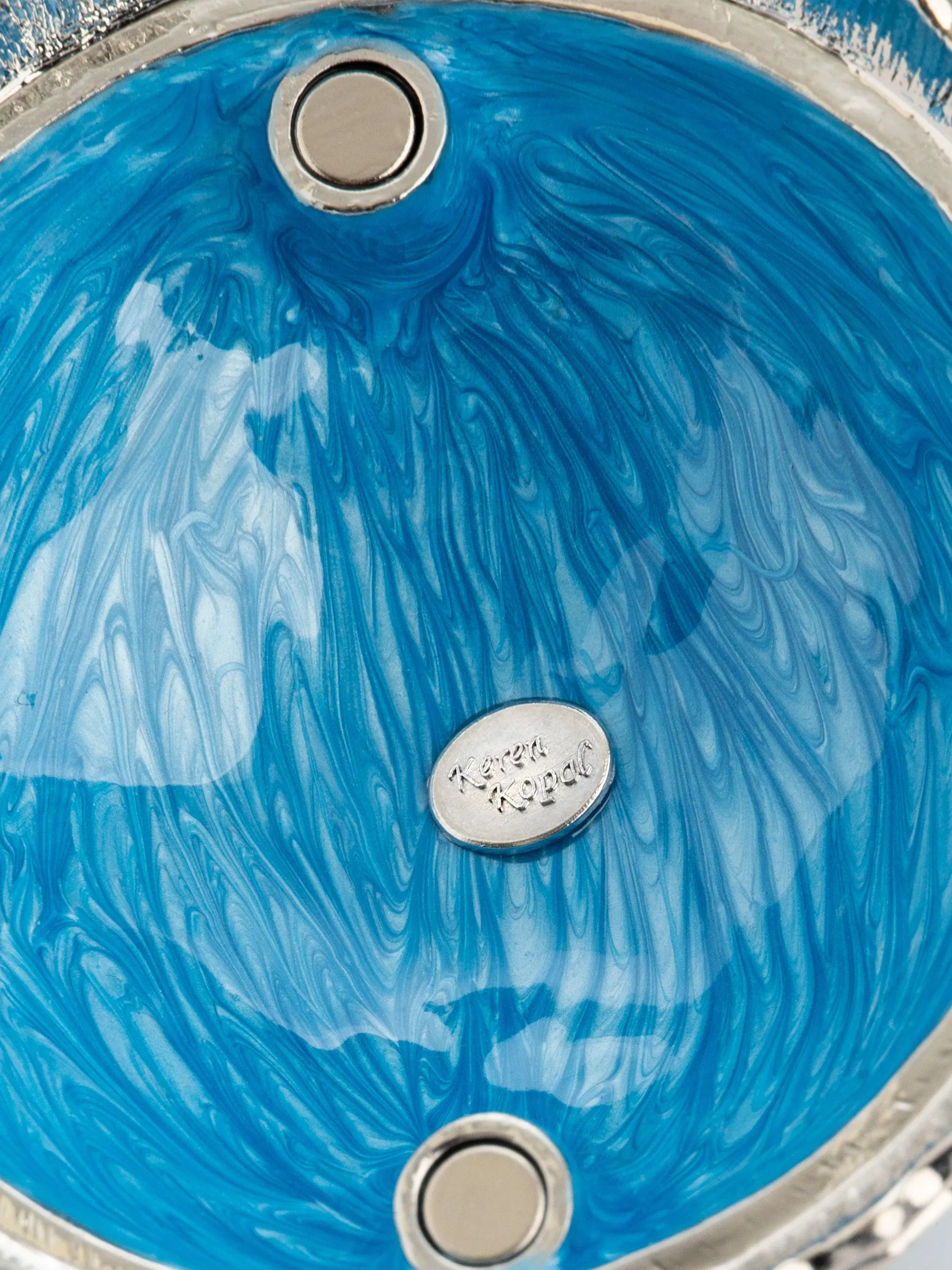 Blue Umbrella Trinket Box Handmade with Swarovski Crystals