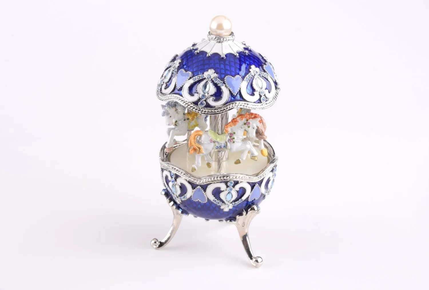 Blue Wind up Musical Carousel