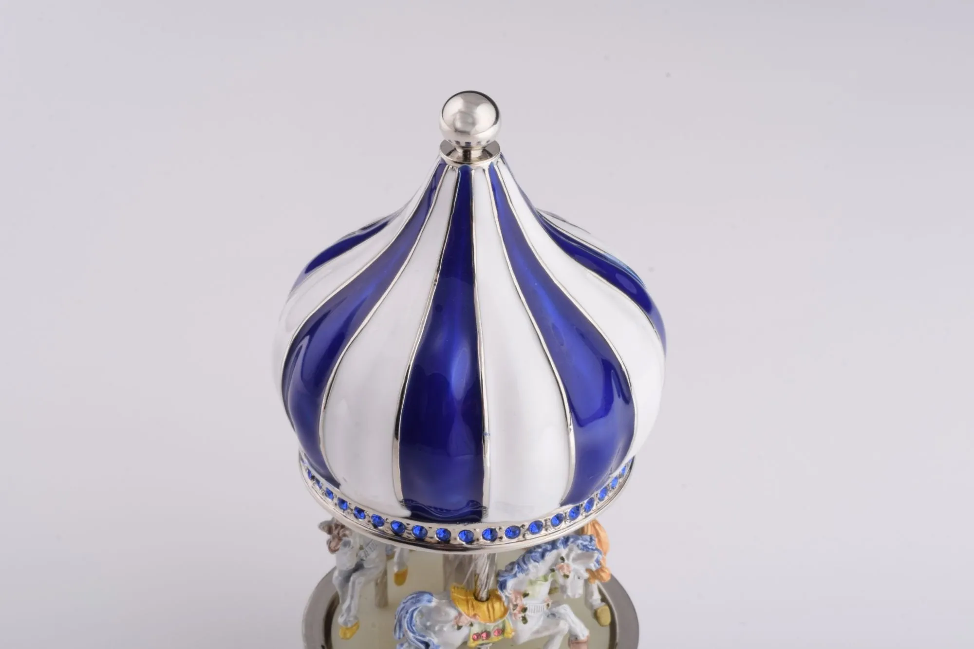 Blue Wind up Musical Carousel