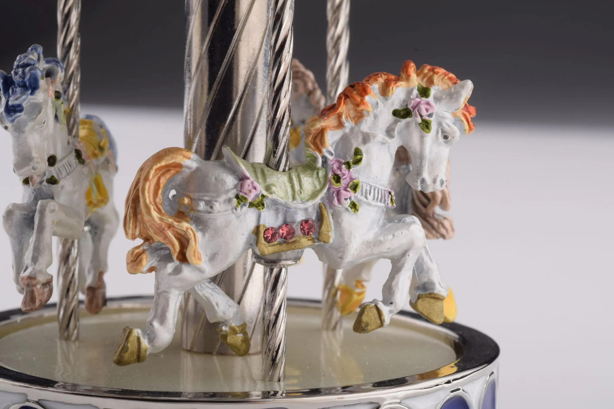 Blue Wind up Musical Carousel