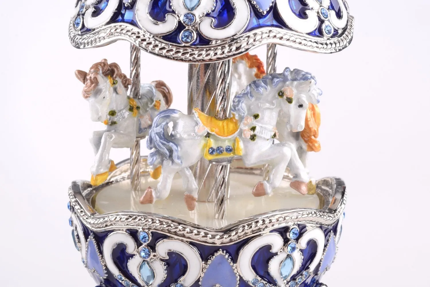 Blue Wind up Musical Carousel