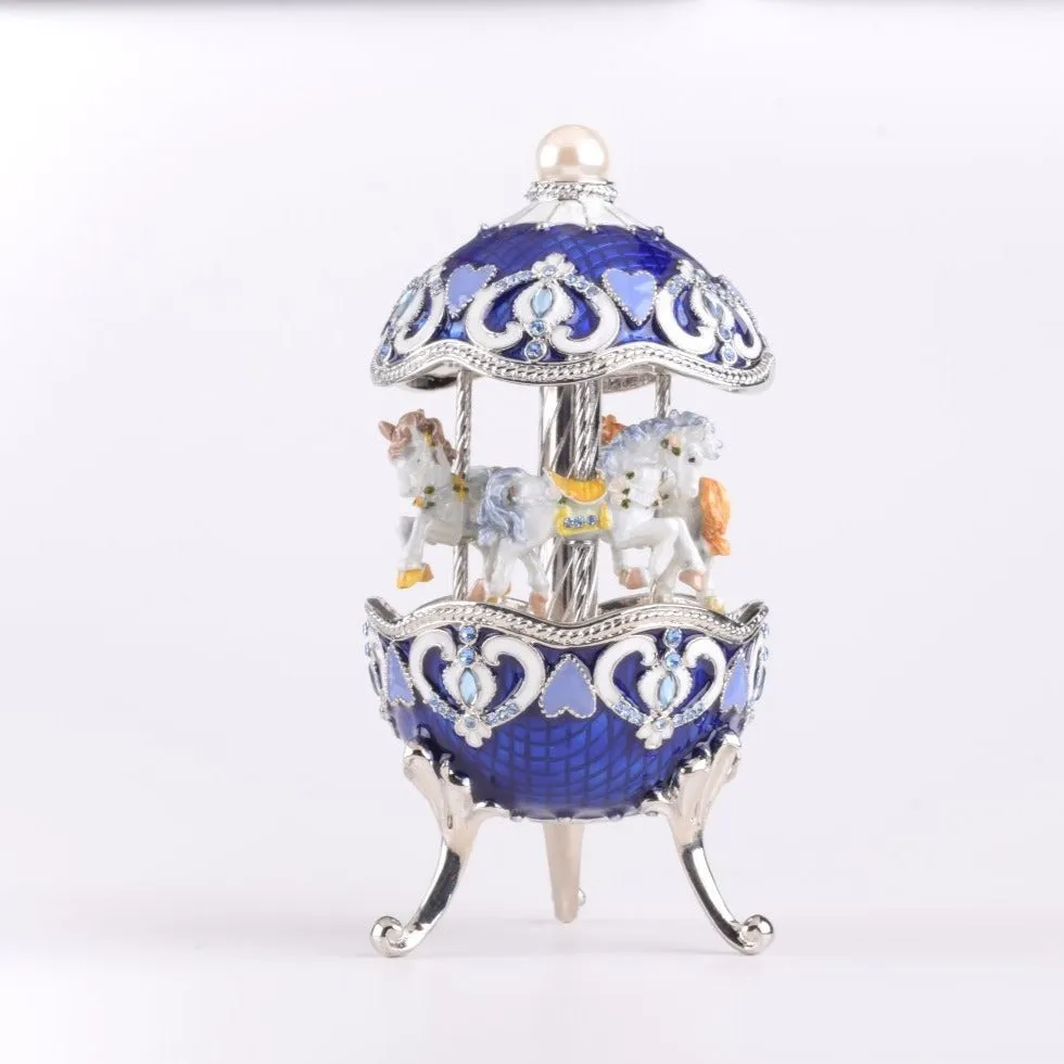 Blue Wind up Musical Carousel