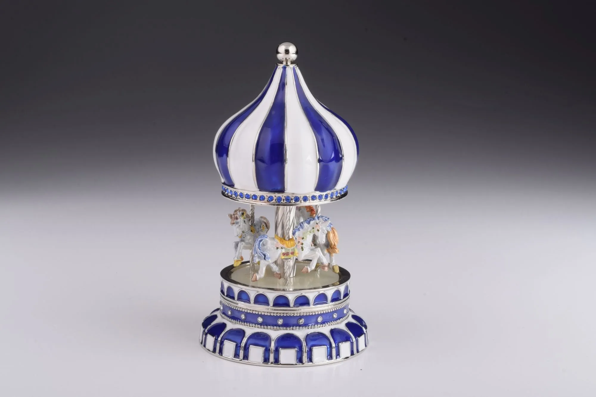 Blue Wind up Musical Carousel