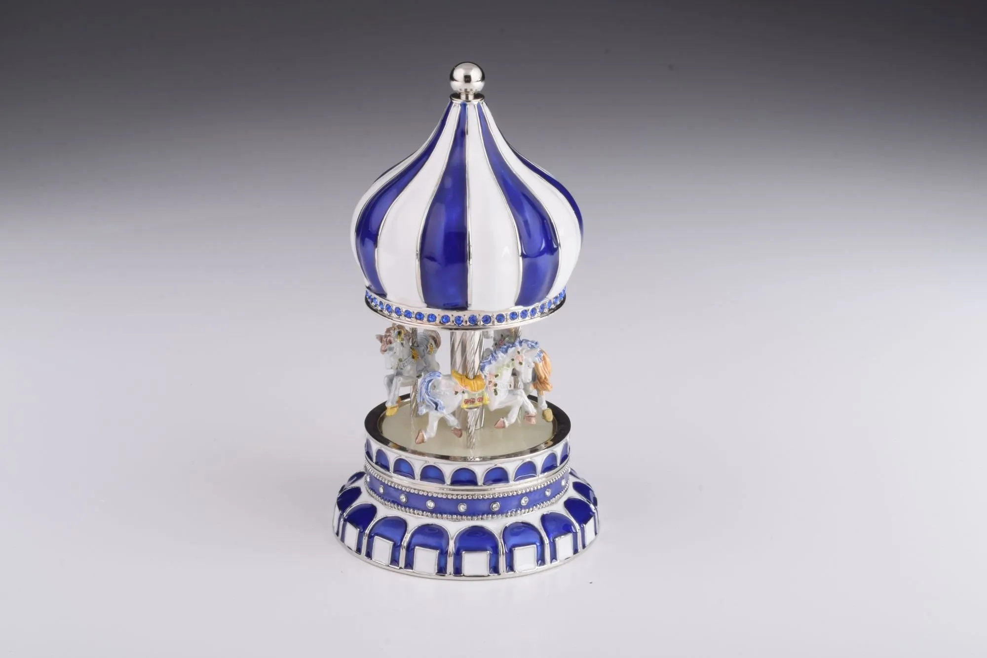 Blue Wind up Musical Carousel