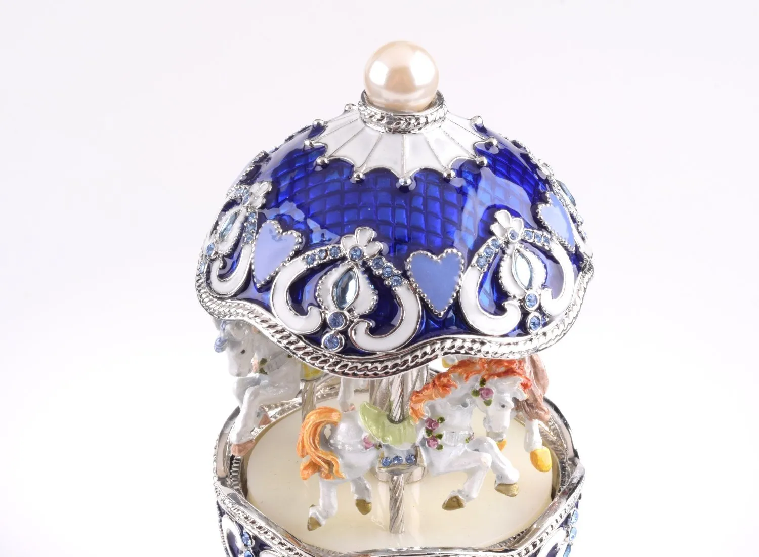 Blue Wind up Musical Carousel