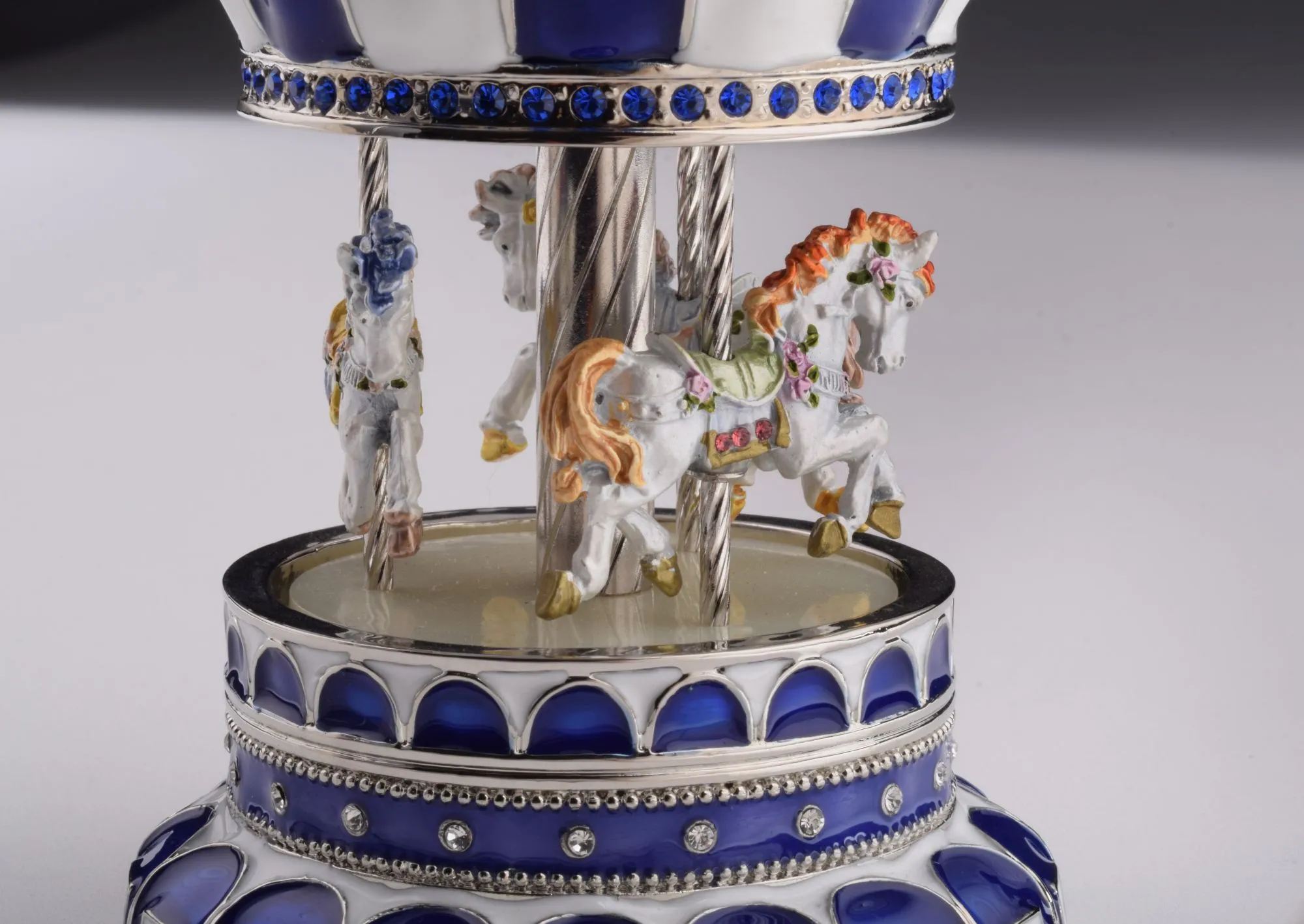 Blue Wind up Musical Carousel