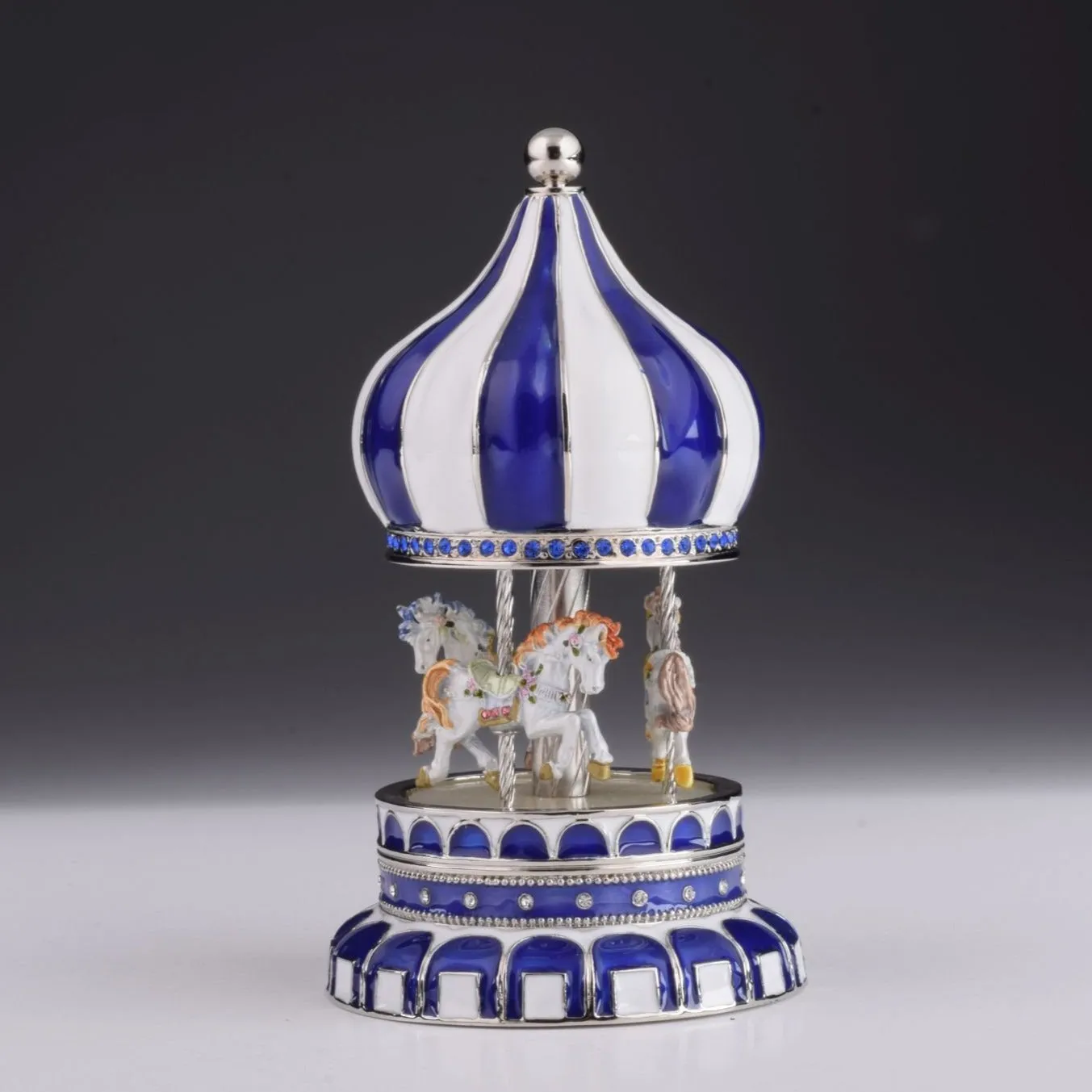Blue Wind up Musical Carousel
